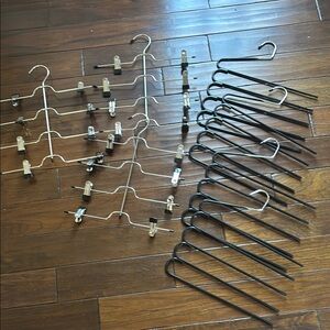 Set of Pant and Skirt Hangers for Closet Organization Space Saving Hanging